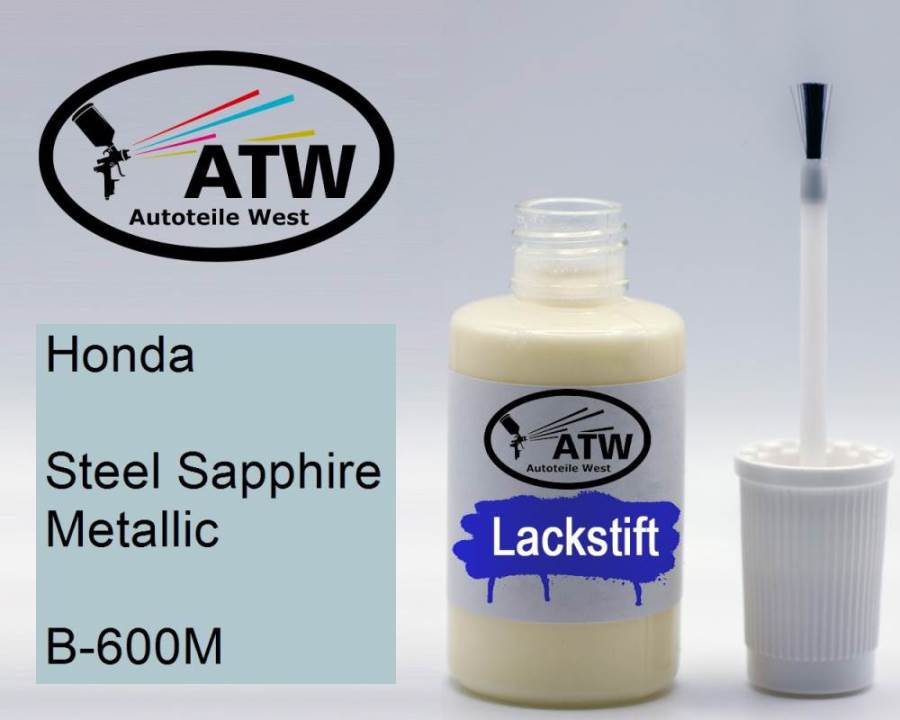 Honda, Steel Sapphire Metallic, B-600M: 20ml Lackstift, von ATW Autoteile West.